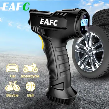 EAFC 120W כף יד מדחס אוויר אלחוטית/קווית מתנפחים משאבה ניידת משאבת אוויר בצמיג Inflator דיגיטלי לרכב על אופניים ביצים